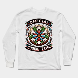 Official Cookie Tester Vintage Christmas Baking Long Sleeve T-Shirt